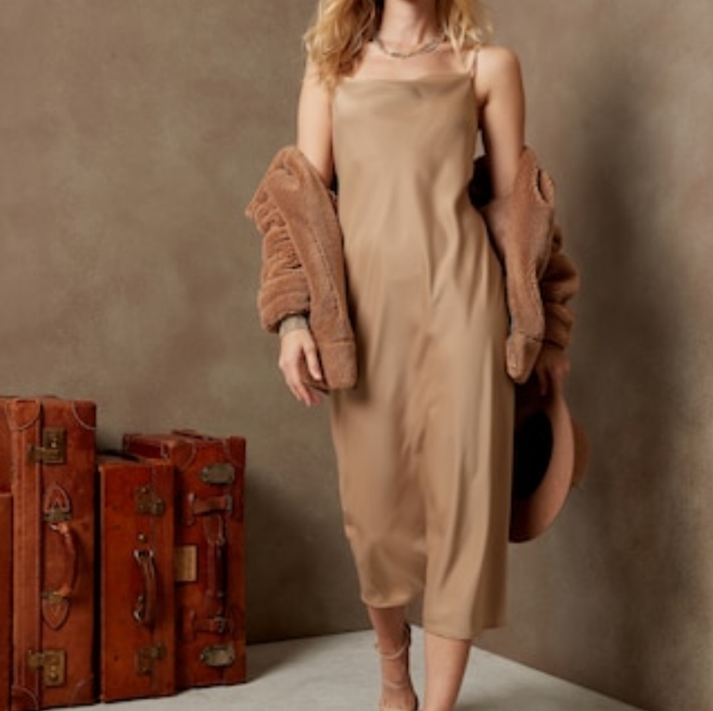 Gorgeous Cowl Neck Satin Slip Dress